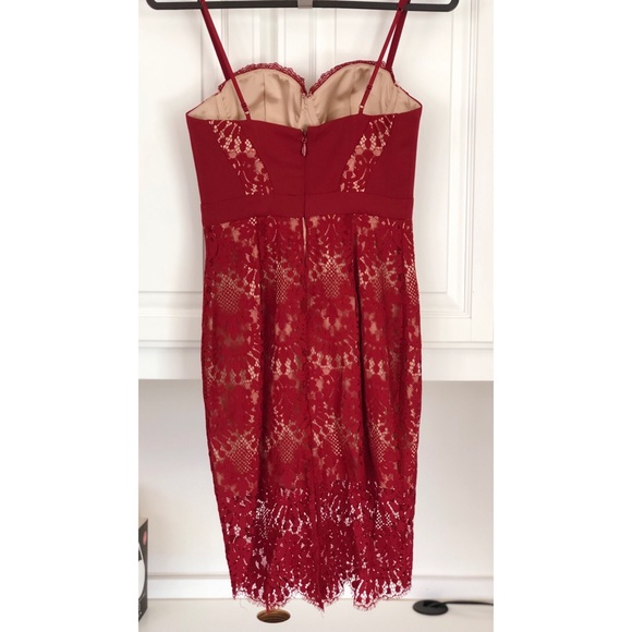 Red Lace Bebe Dress - Picture 5 of 5